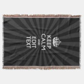 パーソナライズ平静をあなたの文字の黒の日が差すこと保って下さい スローブランケット (正面)