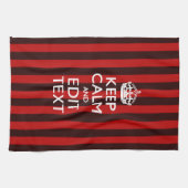 パーソナライズ平静を赤のストライプのあなたの文字保って下さい キッチンタオル (横)