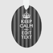 パーソナライズ平静を黒のストライプのあなたの文字保って下さい オーナメント (正面)