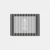 パーソナライズ平静を黒のストライプのあなたの文字保って下さい ポストイット (正面)