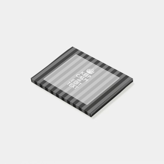 パーソナライズ平静を黒のストライプのあなたの文字保って下さい ポストイット (アングル)