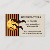 パーソナライズ幽霊のよく出るハロウィーンツアーオレンジブラック 名刺 (裏面)