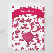 パーソナライズ引用文フォトスイートハートピンクバレンタイン シーズンカード (裏面)