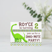 パーソナライズ恐竜誕生日招待状葉書 インビテーションポストカード (スタンド正面)
