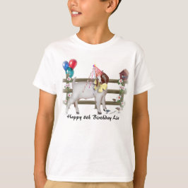 パーソナライズ愛らしいボアヤギの子ヤギ誕生日シュルト Tシャツ