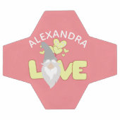 パーソナライズ愛格言ハート黄色と灰色 サッカーボール (フラット)