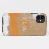 パーソナライズ抽象芸術スタイルオレンジ灰色の白 Case-Mate iPhoneケース (裏面(横))