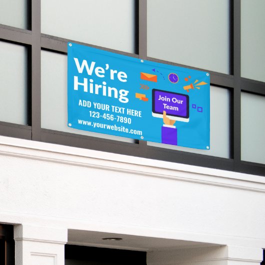 パーソナライズ採用チームに参加する大規模 横断幕 (ビルの外側)