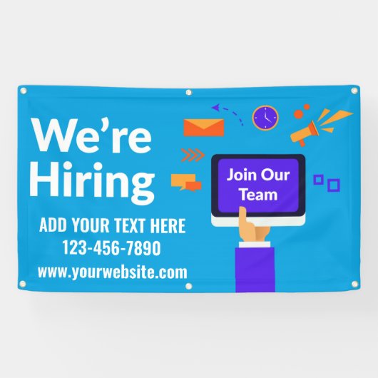 パーソナライズ採用チームに参加する大規模 横断幕 (横)