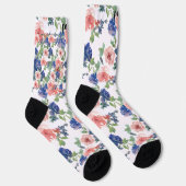 パーソナライズ数々のイニシャル – カラーピンク紫グリーン ソックス (右)