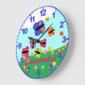 パーソナライズ数を用いる一流の蝶時計 ラージ壁時計 (傾斜)