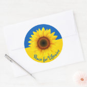 パーソナライズ文字ウクライナサンフラワーイエローブルークラ ラウンドシール (封筒)
