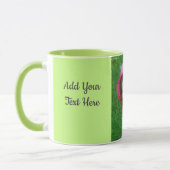 パーソナライズ文字カスタムキッズフォトコーヒーグリーン マグカップ (左)