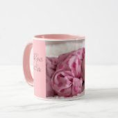 パーソナライズ文字カスタムベビーフォトコーヒーピンク マグカップ (正面左)