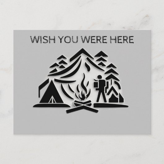 パーソナライズ文字キャンピングトラベル ポストカード (正面)