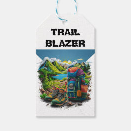 パーソナライズ文字キャンピングバックパッキングテーマ ギフトタグ