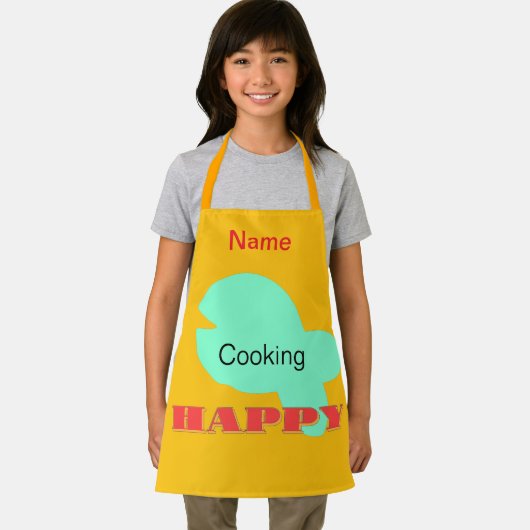 パーソナライズ料理ハッピーキッズサニーイエロー エプロン (インサイチュ)