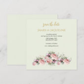 パーソナライズ日付のバラの花束を保存 セーブザデート (正面/裏面)