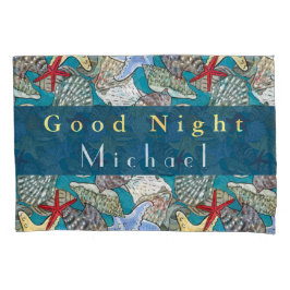 パーソナライズ星魚貝殻のパターン良い夜 枕カバー