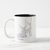 パーソナライズ水色ミニマリストクリスマストインデナー ツートーンマグカップ (左)