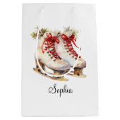 パーソナライズ氷スケートで滑る中抱き枕カスタマイズ ミディアムペーパーバッグ (正面)