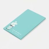 パーソナライズ注記ティール(緑がかった色)メイソンジャイルホワイトデイジーフローラ ポストイット (アングル)