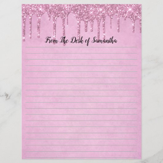 パーソナライズ滴下グリッターピンクのライン付き定常 (正面)
