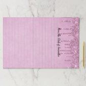 パーソナライズ滴下グリッターピンクのライン ペーパーパッド (インサイチュ)