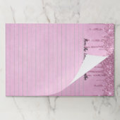 パーソナライズ滴下グリッターピンクのライン ペーパーパッド (折り畳み)