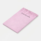 パーソナライズ滴下グリッターピンクのライン ポストイット (アングル)