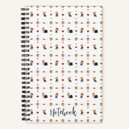 パーソナライズ甘いヨークシャーテリア弓ハートカスタム小 ノートブック