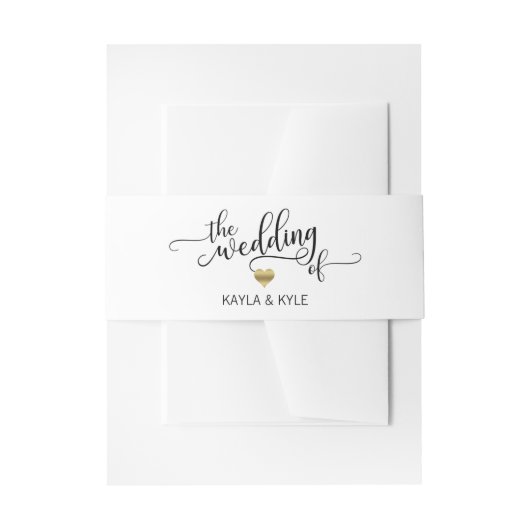 パーソナライズ白黒の結婚式の結婚式 招待状ベリーバンド (正面例)