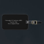 パーソナライズ白黒ミニマルプロフェッショナル ラゲッジタグ<br><div class="desc">ビジネス旅行者のための黒と白のプロフェッショナルミニマリストの荷物タグ。シンプルプロフェッショナル。最大5行の文字。</div>