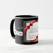 パーソナライズ白黒レッドハッピーファーズデイパパ マグカップ (正面左)