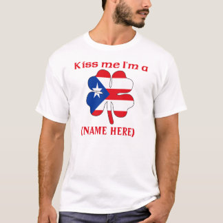 パーソナライズ私によってがプエルトリコのTシャツである私に接吻して下さい Tシャツ