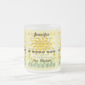 パーソナライズ私の日光です フロストグラスマグカップ (中央)