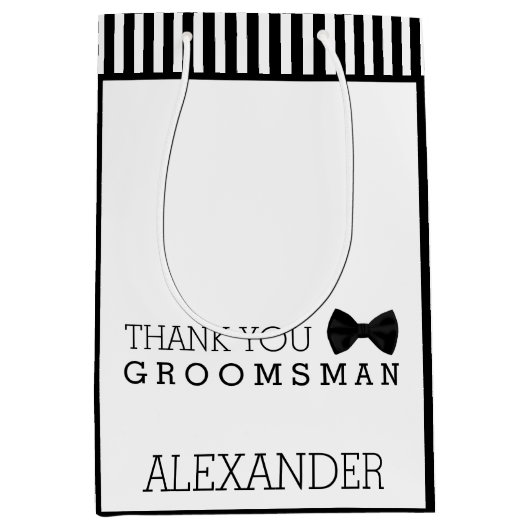 パーソナライズ私の花婿の付添人があることをありがとう ミディアムペーパーバッグ (正面)