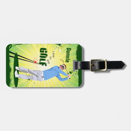 パーソナライズ私はゴルファーの荷物のラベルをゴルフをするために住んでいます ラゲッジタグ (正面横)