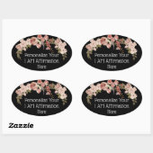 パーソナライズ私は肯定フローラクリスチャン 楕円形シール (シート)