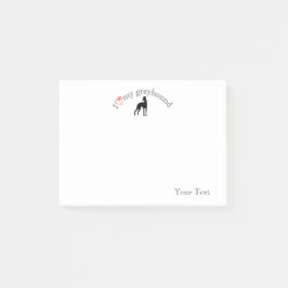 "パーソナライズ私ハート私のグレイハウンド" ポストイット