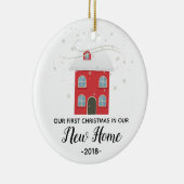 パーソナライズ私達の新しい家のクリスマスのオーナメント セラミックオーナメント (右)
