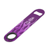 パーソナライズ穏やか保ち、文字の紫色の炎を編集して下さい スピード栓抜き (正面アングル)