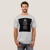パーソナライズ穏やか保ち、黒の文字を編集して下さい Tシャツ (正面フル)