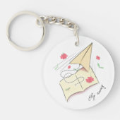 パーソナライズ紙飛行機アクリルキーチェーン キーホルダー (正面)