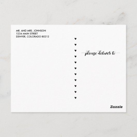 パーソナライズ結婚式の郵便はがきのノートありがとう ポストカード (裏面)