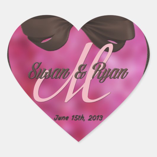 パーソナライズ結婚式用シール- ハートシール (正面)