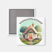 パーソナライズ編集文字名祝い家 マグネット (正面/裏面)