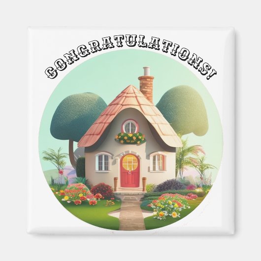 パーソナライズ編集文字名祝い家 マグネット (正面)