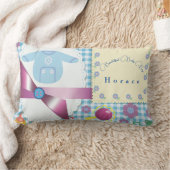 パーソナライズ美しい男の赤ちゃんおもちゃ青 ランバークッション (ブランケット)