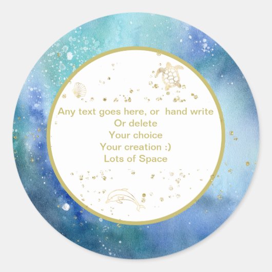 *~*パーソナライズ航海のビーチ封筒ステッカー ラウンドシール (正面)